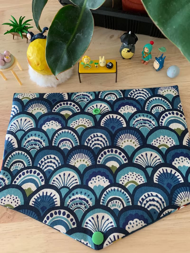 文青風環保純棉筷袋 孔雀開屏  質感原胚 海波藍 日本 潮物 收納