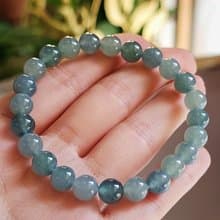 財水|夢幻冰藍|A貨翡翠冰嬌藍水珠8mm手串