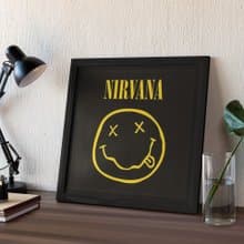 超脫樂團 NIRVANA 笑臉LOGO 30*30含框複製畫