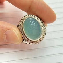 天然 藍玉髓 戒指 尼泊爾 手工製 925純銀