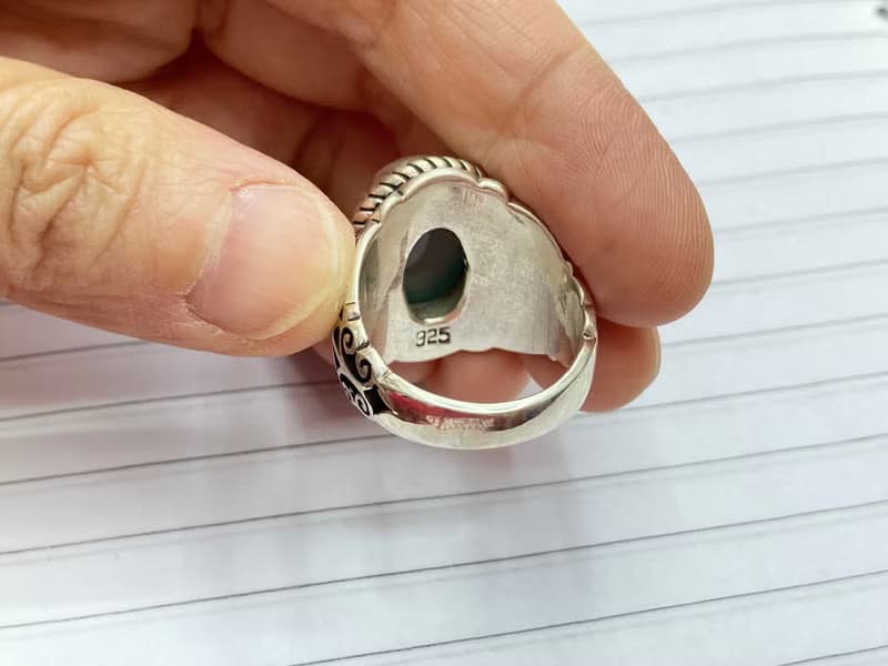 天然 藍玉髓 戒指 尼泊爾 手工製 925純銀