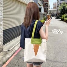 【圖案不是印刷】抹茶味冰淇淋, 帆布袋