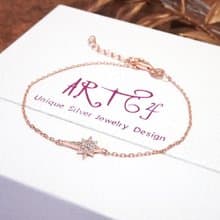 群星的指引 純銀手鍊 925純銀 美鑽款 玫瑰金色 女生手鍊