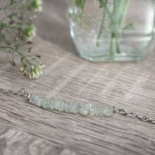 Prehnite Bracelet, 925 Sterling Silver jewelry, Gemini, Libra Birthstone Gift