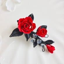 紅玫瑰髮夾 小玫瑰髮夾 小清新髮夾   胸針 纏花 春仔