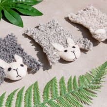 聖誕禮物 民族風森林系羊毛氈杯墊 動物 動物杯墊-綿羊吸水杯墊
