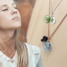 香氛項鍊 水晶鏤空十字架x琉璃甜甜圈 可注入精油擴香 情人節禮物