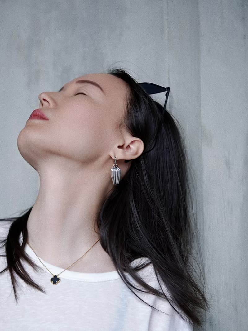 VISHI山脈925純銀原創設計氣質耳環瓜棱珠手工小眾復古民族風女