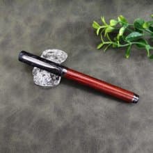 紫檀木 原木 手工筆 鋼珠筆( 浮雕花款)
