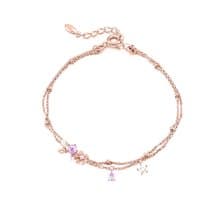 L'amour 優雅紫色小花手鏈