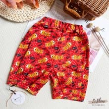 燈籠七分褲-薄棉縮口褲 手作吊帶褲 秋冬季童裝褲 春節過年送禮