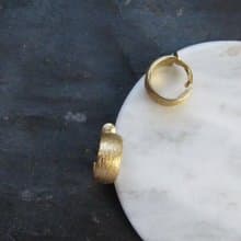 Vintage Matt Gold Finish Ear Clip Hoop Earrings