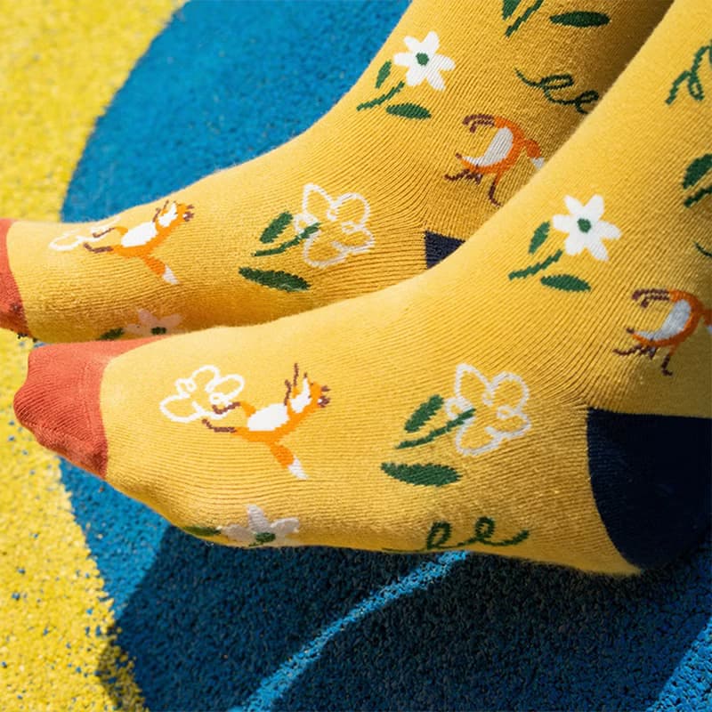 Floral 花卉插畫棉襪