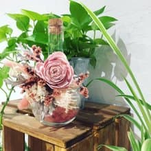 【永生花|乾燥花】擴香瓶中花夜燈—三種亮法|紅粉系|美的實驗