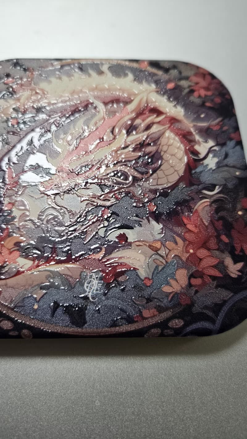 龍年 黑龍-晶雕吸水陶瓷杯墊