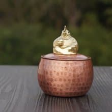 【溪山手作】十二生肖之 金雞賜福 迷你茶葉罐 茶寵工藝擺件雕塑