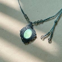 蠟線編織/拉長石項鍊/幻鏡