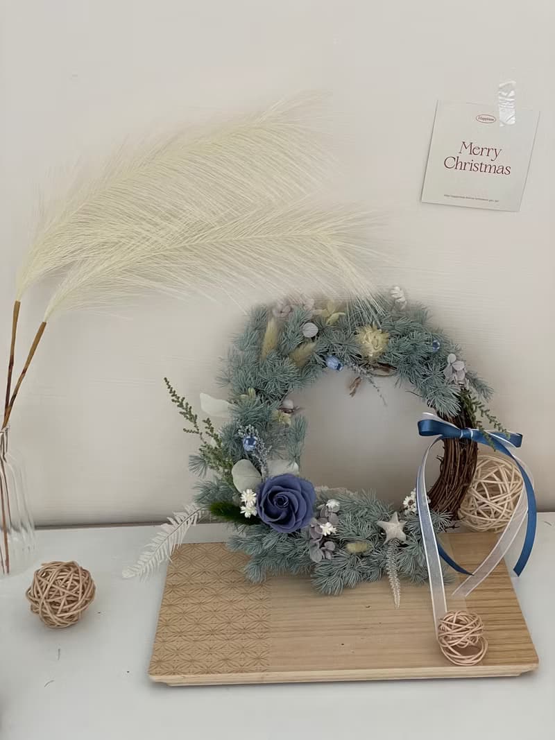 絕美莫蘭迪色系聖誕花圈