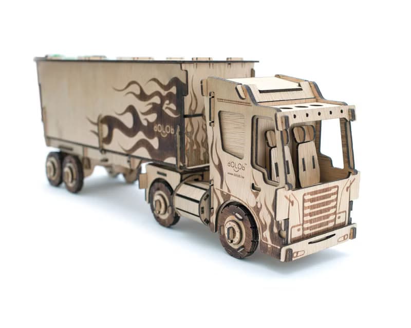 dOLOb-DIY木質-連結貨櫃車2件特惠組-耶誕交換禮物