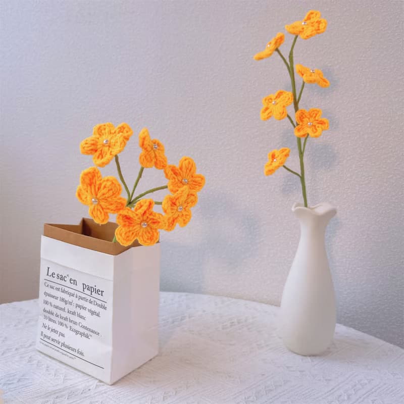 手作鉤織勿忘我永生花 編織花束