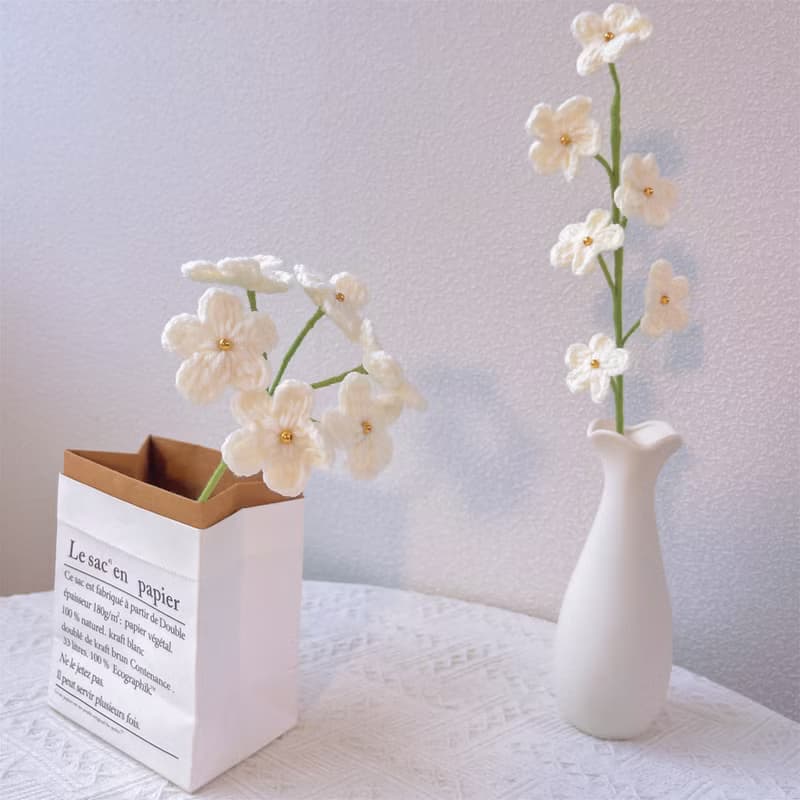 手作鉤織勿忘我永生花 編織花束