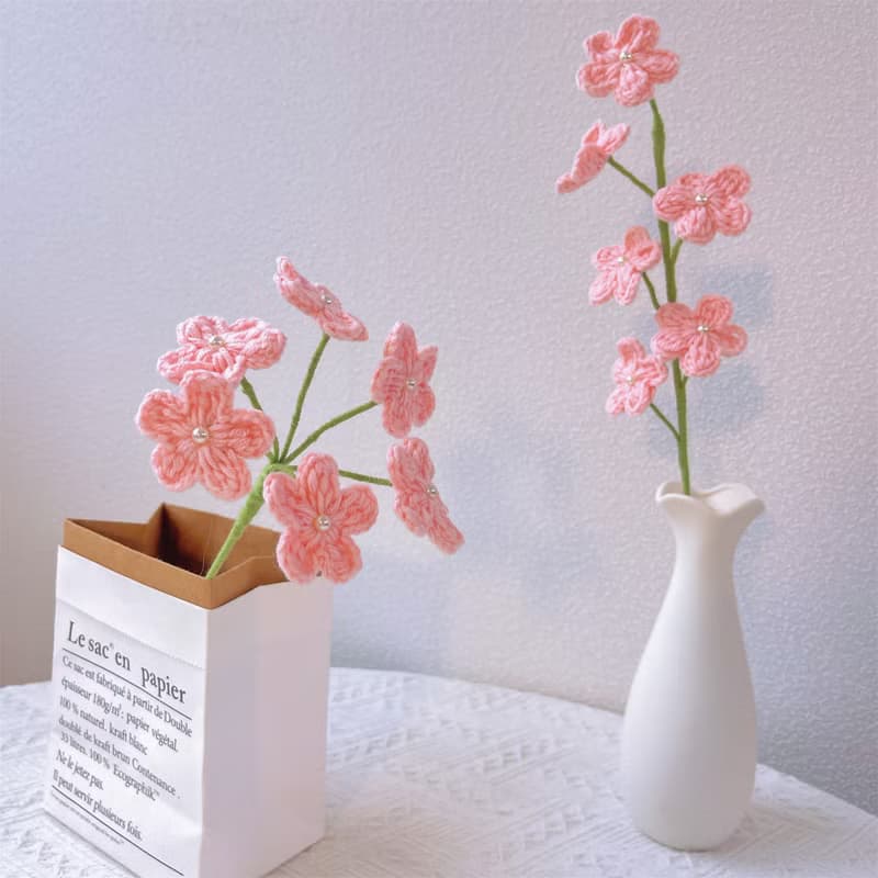 手作鉤織勿忘我永生花 編織花束