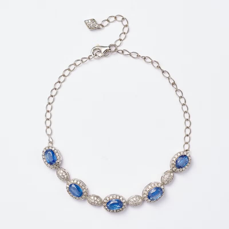 藍調時光|藍晶石 罕見 寶石級 切斷負面能量 寶石手鍊(小手圍)98