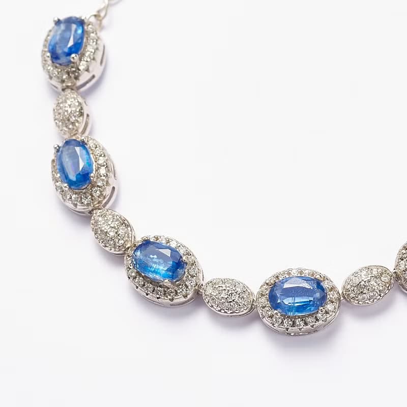 藍調時光|藍晶石 罕見 寶石級 切斷負面能量 寶石手鍊(小手圍)98