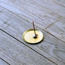 線香座和黃銅置物盤 豆皿 小盤-滿月