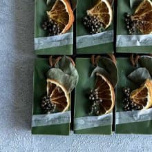 fragrance bouquet sachet green