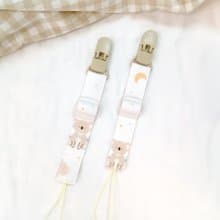 星月無尾熊。可調長度手工奶嘴鏈(香草奶嘴一般奶嘴適用