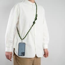 【山系掛繩風】Knotty 10mm 手機掛繩背帶 | Kiwi 黑 + 螢光綠色