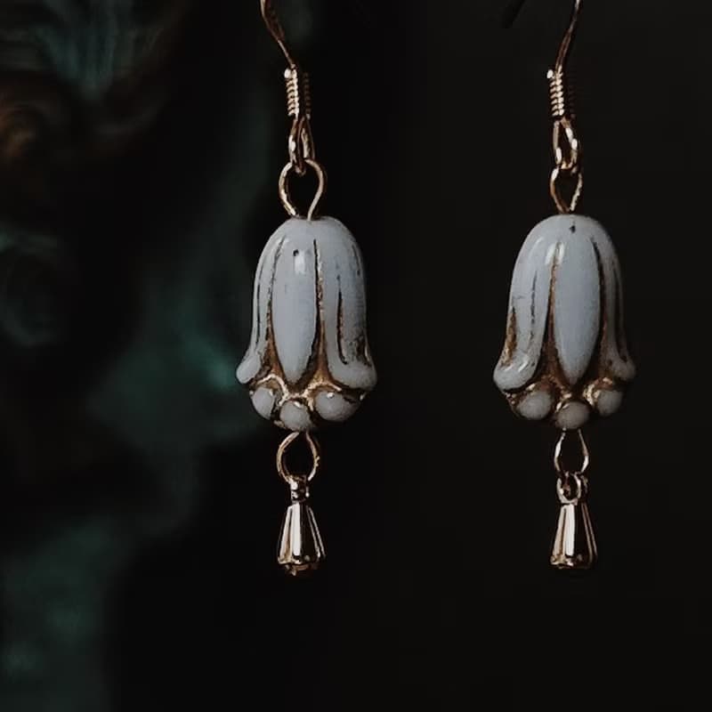 耳環 | Tulip Memory 憶之鬱金香 - 煙霧藍