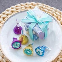 婚禮小物 KISSES水滴巧克力8顆入小禮盒(Tiffany色緞帶)