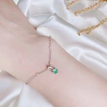 藏綠 | 祖母綠 單鑽爪鑲 項鍊 手鍊 五月生日石 智慧 安神元氣