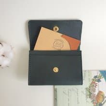 畢業禮物/低調綠卡夾、名片夾 皮革手工縫製