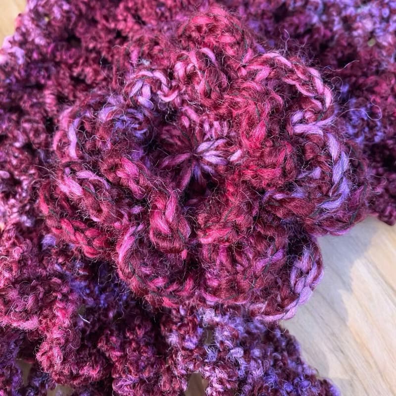 Handmade 立體花朵圍脖  星辰紫