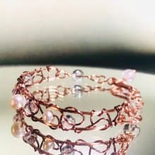 簡約金屬編織手鍊-金屬線編織 淡水珍珠 現貨 禮物