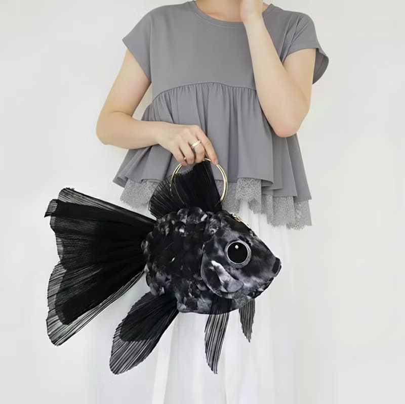 金魚包 3way斜背包 單肩背包 側背包 手提包 手工 星辰黑