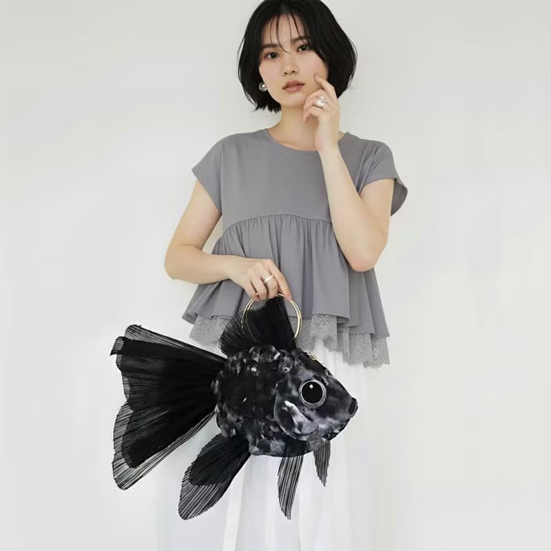 金魚包 3way斜背包 單肩背包 側背包 手提包 手工 星辰黑