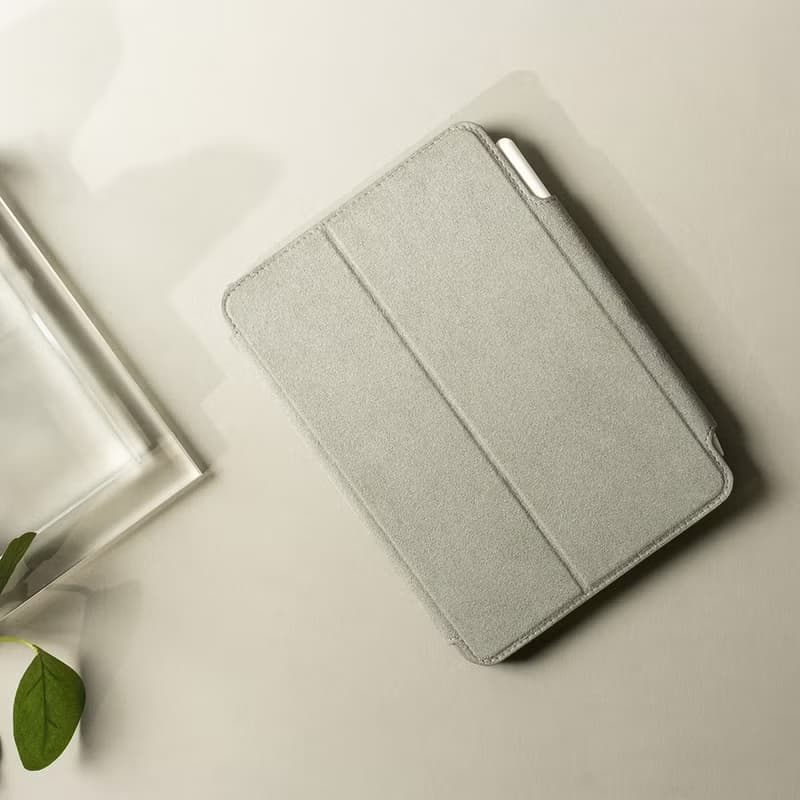 iPad mini 書本式皮革保護套 - 礫石灰