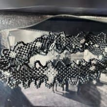 黑銀復古花邊頸圈