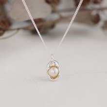 畢業禮物 七夕 天然珍珠項鏈 | 愛圍繞925純銀項鍊 | 淡水珍珠