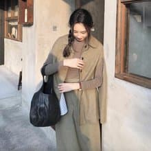 英國面料 人字紋羊毛斗篷外套 手工製