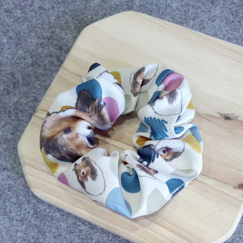 黃底點點-大腸髮圈_喜樂蒂_馬尾髮帶