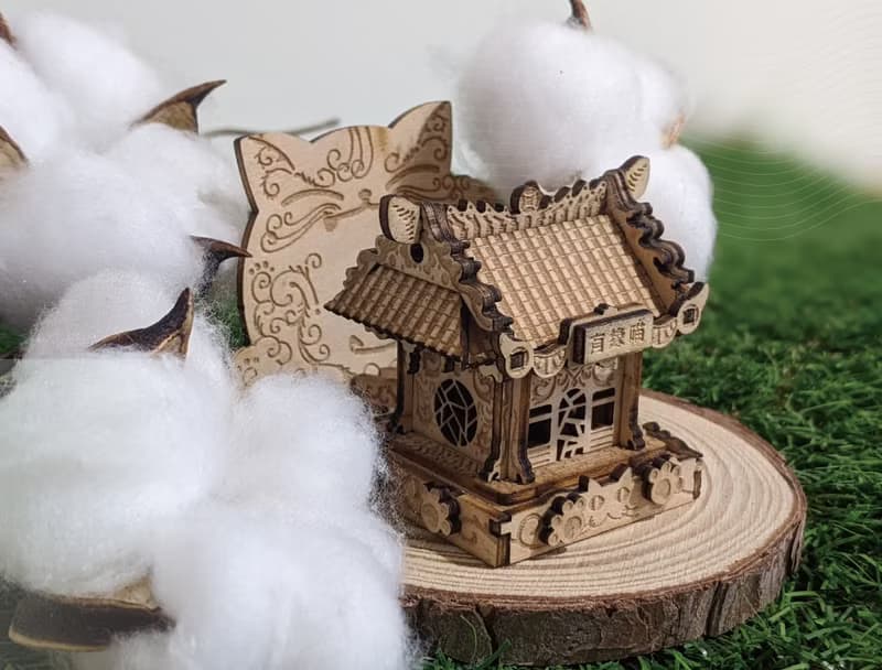中式 廟宇 手作模型 迷你建築 雕塑 展示模型 Miniature Shrine