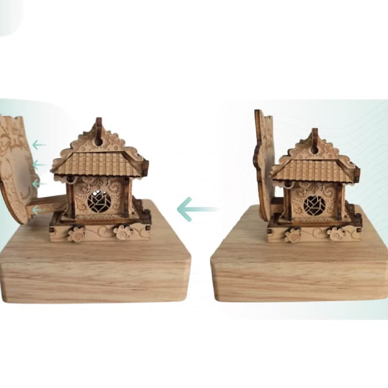 中式 廟宇 手作模型 迷你建築 雕塑 展示模型 Miniature Shrine