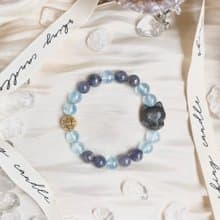 狐狸寶寶 招桃花 銀曜石 海藍寶 瑾青石 14K包金設計款 開運水晶