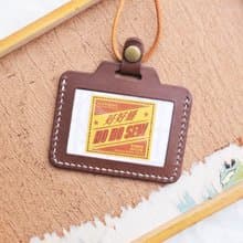經典橫身證件套—深棕 RUSSEL 好好縫 皮革材料包 免費壓字 手工包 卡片套 咭套 咭夾 名片夾 簡約實用 意大利皮 植鞣革 皮革DIY 卡包 咭包 票夾