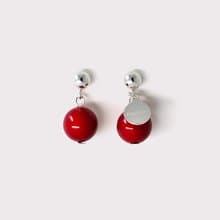 red pearl earring